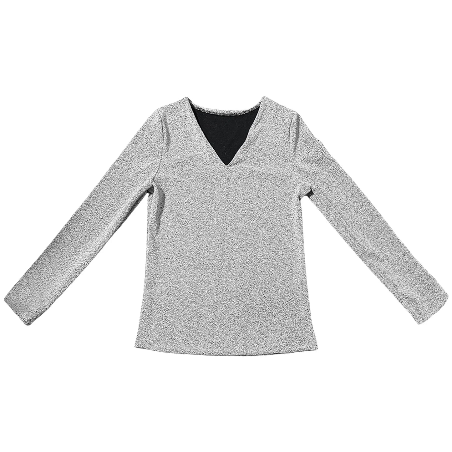 Sequins Women V Neck Elegant T-shirt Top Solid Color Long Sleeved Top Party Streetwear Tees Shiny Temperament Female Clothing