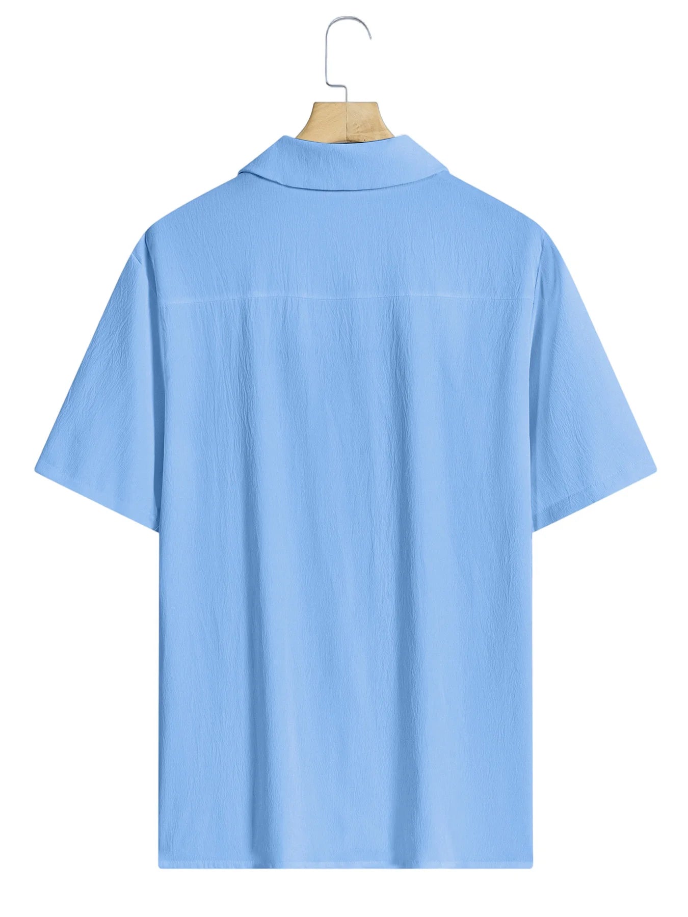 Summer Shirts for Men Casual Short Sleeved Shirts Breathable Solid Color Turn-Down Collar Formal Beach Shirts Male Clothing
