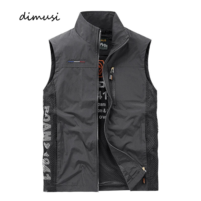 Summer Men's Work Vest Leisure outdoor Men Breathable Mesh Sports Waistcoat Man Photography Fishing Sleeveless Jackets Clothing