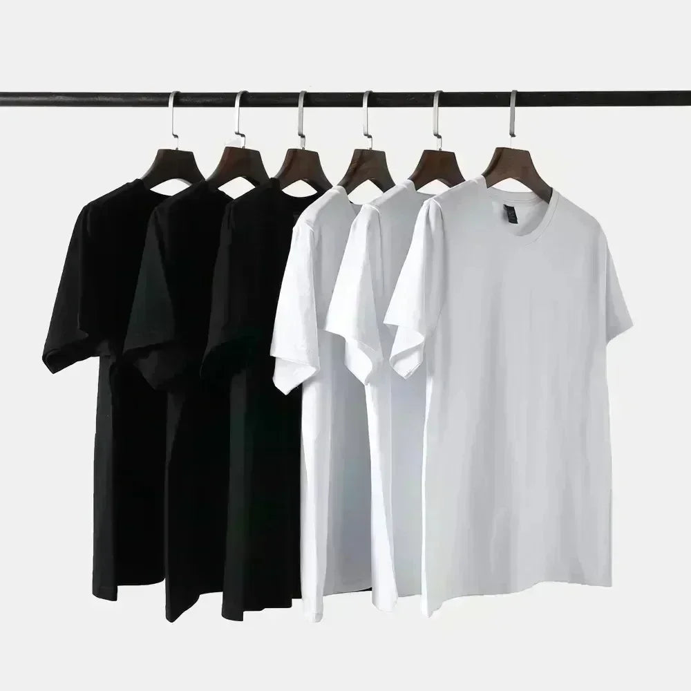 Men's Summer Fashion Brand Clothing Casual Business Shorts Loose Sleeve Versatile Round Neck T-Shirt Breathable T-Shirt