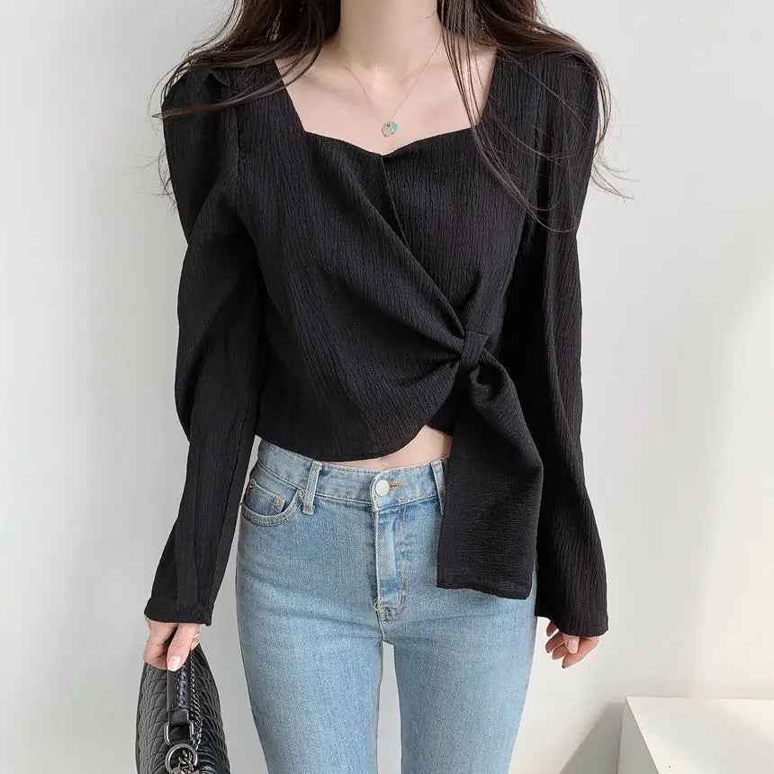 Summer Shirts for Women Youth Beautiful Korean Asymmetrical Casual Top Fashion Vintage Loose Blouse Woman New Collection 2025