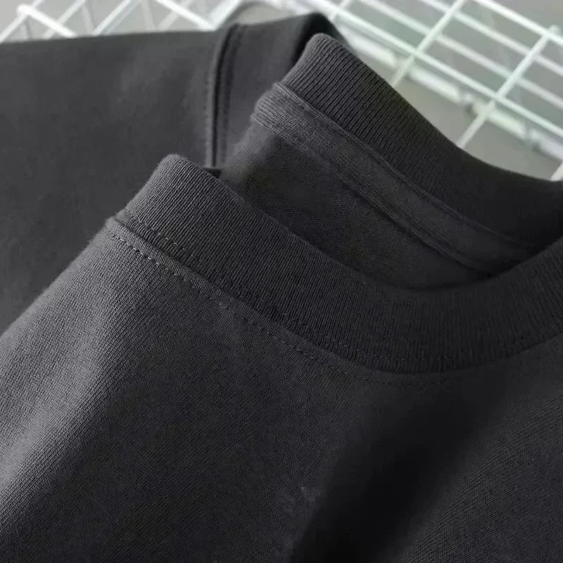 Men's Summer Fashion Brand Clothing Casual Business Shorts Loose Sleeve Versatile Round Neck T-Shirt Breathable T-Shirt