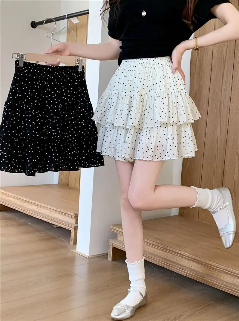 Women Clothes Fashion Summer New Style High Waist Temperament Trend Round A-line Skirt Loose Short Skirt Cake Half Skirt