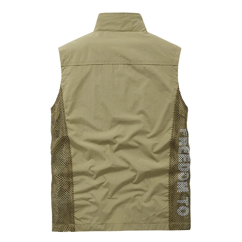 Summer Men's Work Vest Leisure outdoor Men Breathable Mesh Sports Waistcoat Man Photography Fishing Sleeveless Jackets Clothing