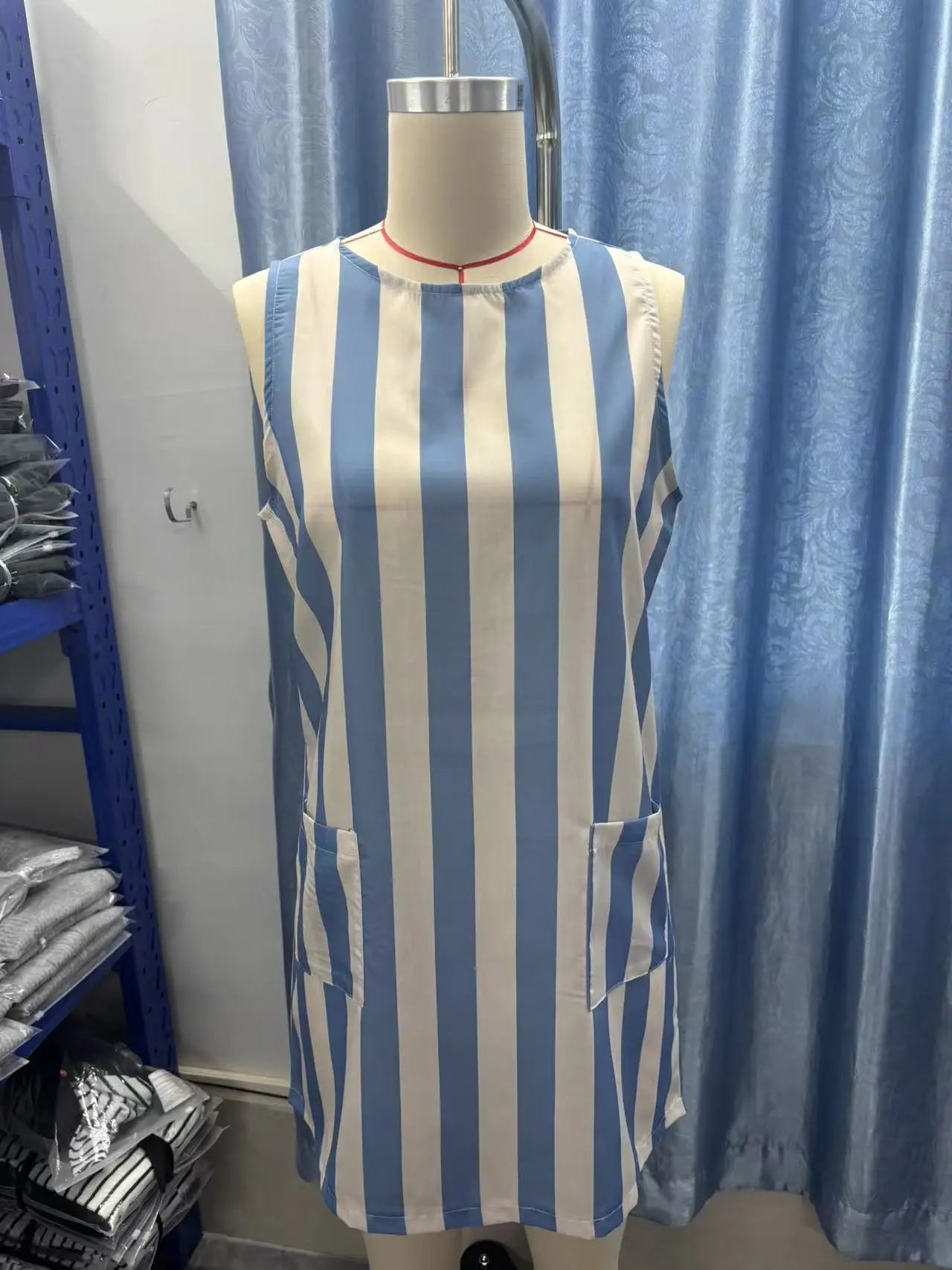 Women's Casual Dresses Woman Clothes Elegant Party Summer Dress Female Clothing Fashion Striped Sleeveless Round-neck Mini Dress