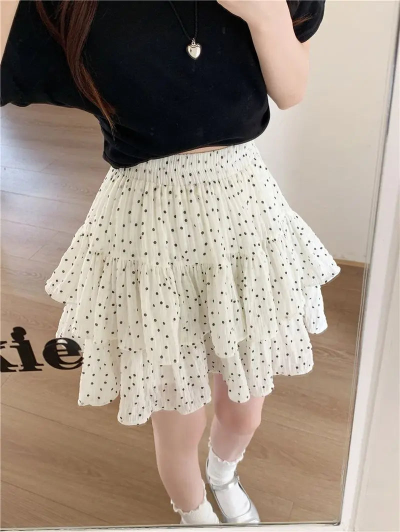 Women Clothes Fashion Summer New Style High Waist Temperament Trend Round A-line Skirt Loose Short Skirt Cake Half Skirt