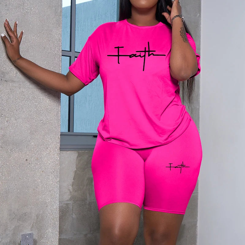 Woman Clothing Summer Women Tracksuit New Quality Casual Two Piece Set for T-Shirts O-Neck Shorts Daily Short Sleeve Hot Sales