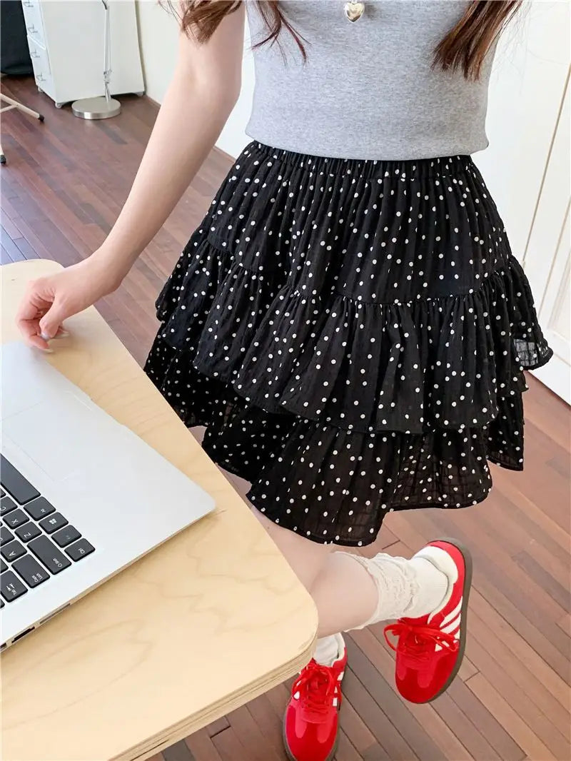 Women Clothes Fashion Summer New Style High Waist Temperament Trend Round A-line Skirt Loose Short Skirt Cake Half Skirt