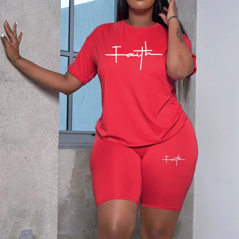 Woman Clothing Summer Women Tracksuit New Quality Casual Two Piece Set for T-Shirts O-Neck Shorts Daily Short Sleeve Hot Sales