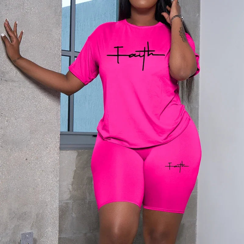 Woman Clothing Summer Women Tracksuit New Quality Casual Two Piece Set for T-Shirts O-Neck Shorts Daily Short Sleeve Hot Sales