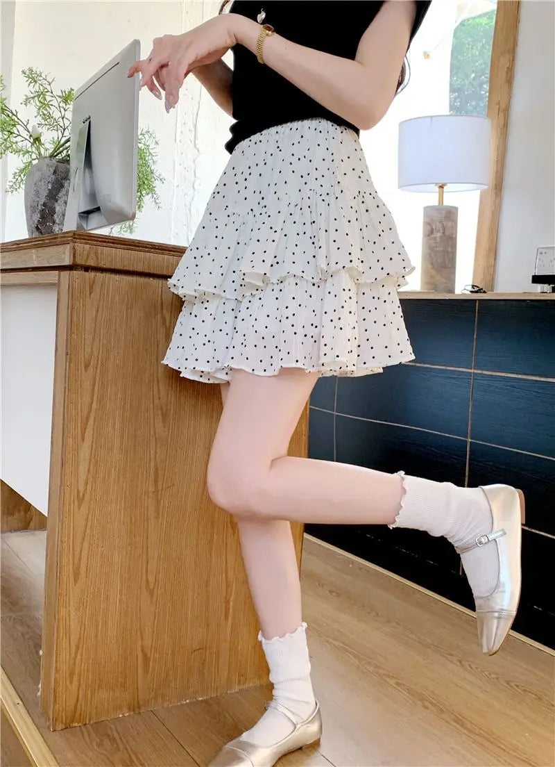 Women Clothes Fashion Summer New Style High Waist Temperament Trend Round A-line Skirt Loose Short Skirt Cake Half Skirt